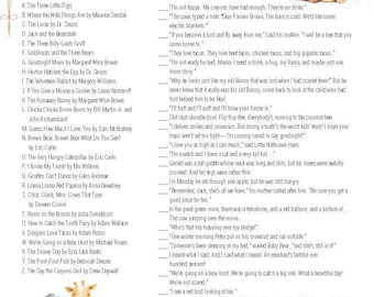 Name That Storybook Printable Baby Shower Game
