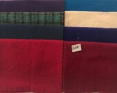 Wool fabric for Applique, rug hooking, 5 quot x 7 quot wool pieces, pack of 8, upcycled Wool Bundle 57105