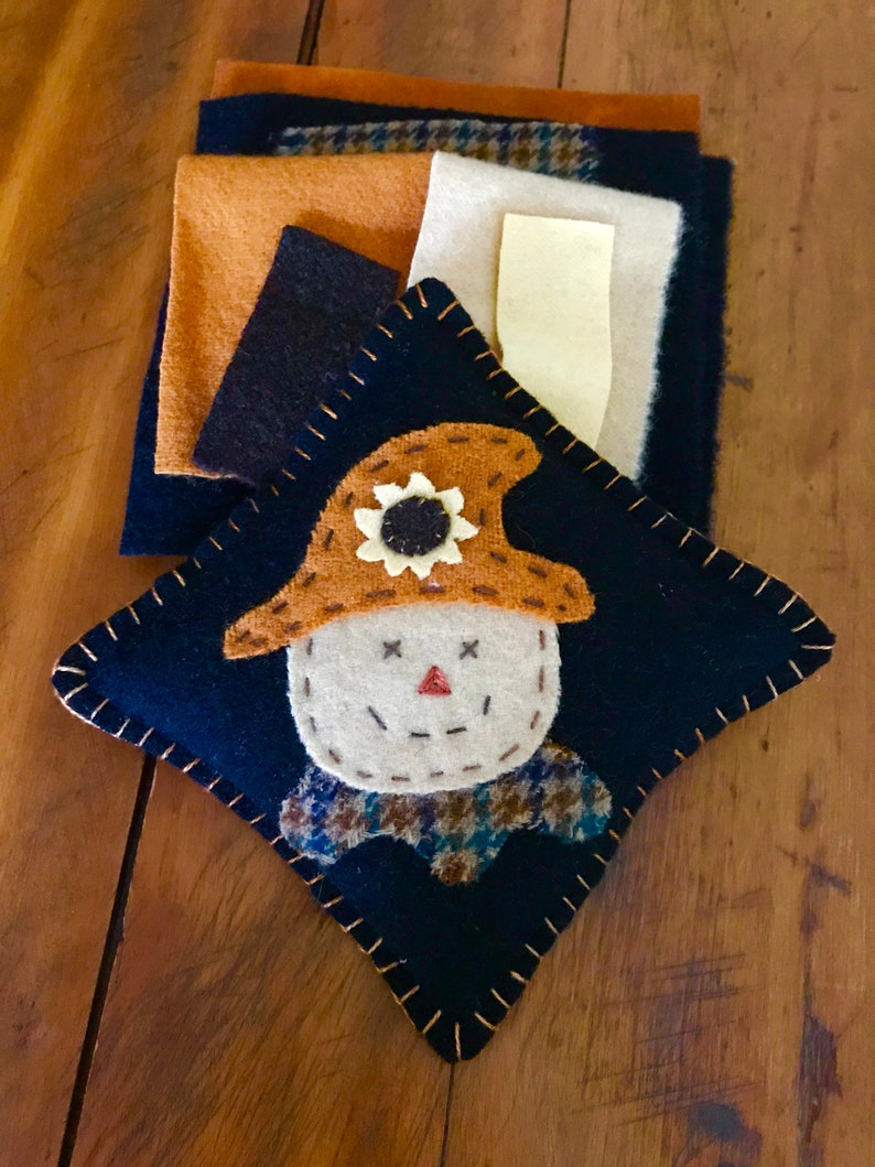 Scarecrow Pincushion Kit for Wool Applique Wool Kit and Etsy