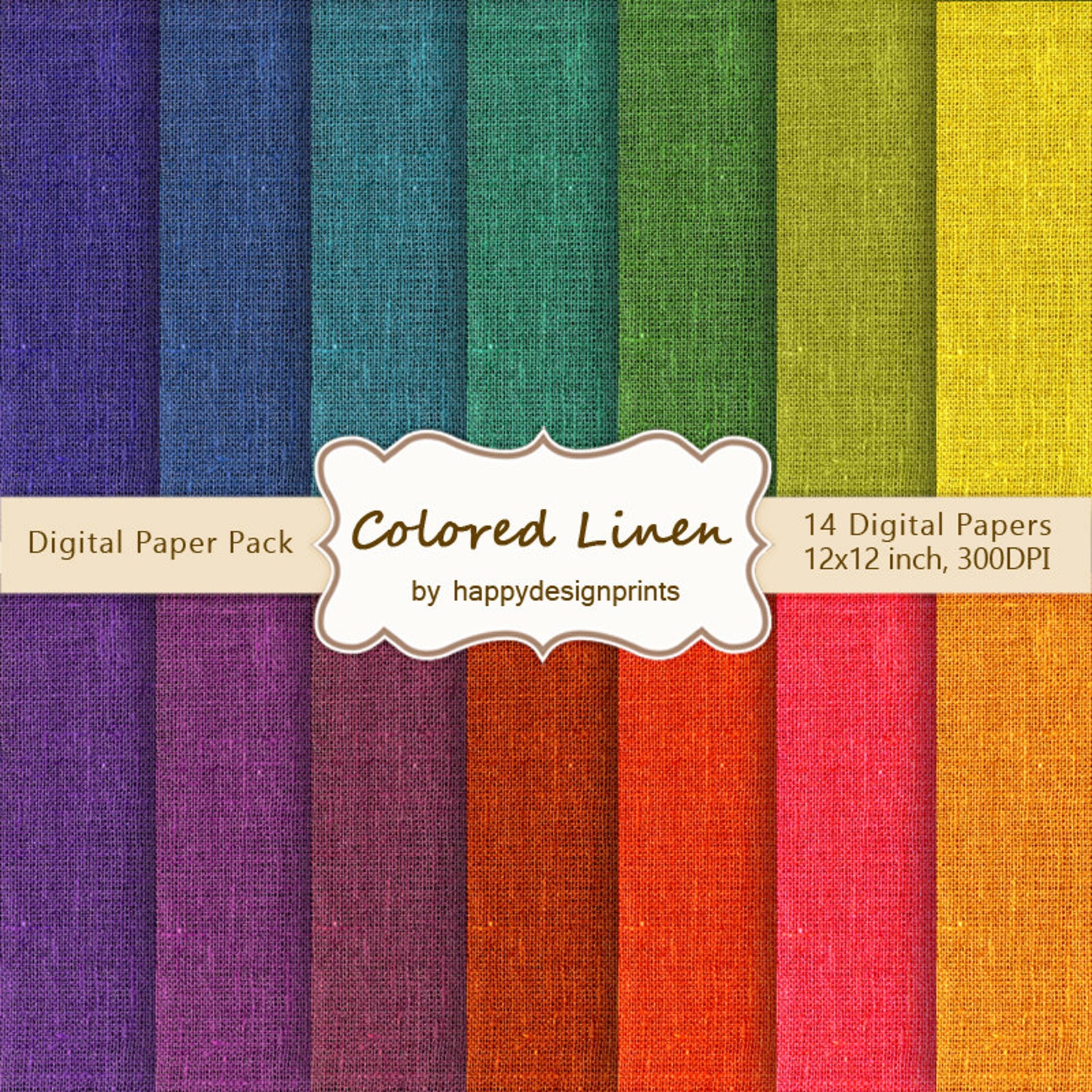 Colored Linen Burlap Canvas Textured Digital Paper Pack of 14 Etsy