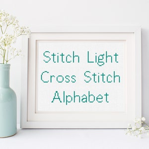 Cross Stitch Alphabet Pattern - Stitch Light Font | Counted Cross Stitch Letters PDF | Easy Fast Cross Stitch Sampler | Digital Pattern