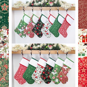 2026 VORBESTELLUNG: Weihnachtsstrumpf mit BLANK Kreuzstich Aida Manschette | Sie wählen Stoff | Gute Nachricht Set | Gesteppt und komplett gefüttert