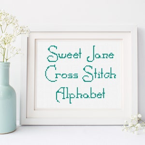 Cross Stitch Alphabet Pattern - Sweet Jane Font | Counted Cross Stitch Letters Sampler | Easy Cross Stitch Chart | PDF Digital Pattern