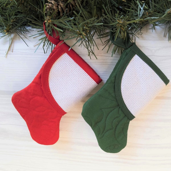 MINI Christmas Stocking with Blank Cuff | Ornament | Gift Tag | Card Holder | Pet Stocking | Christmas Garland/Bunting | Advent Calendar
