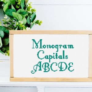 Cross Stitch Alphabet Pattern - Monogram Capitals | Counted Cross Stitch Letters PDF |  Cross Stitch Chart | Digital Download
