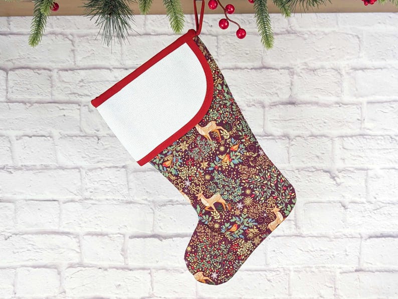 Cross Stitch-able Christmas Stocking With Blank Aida Cuff - Enchanted ...