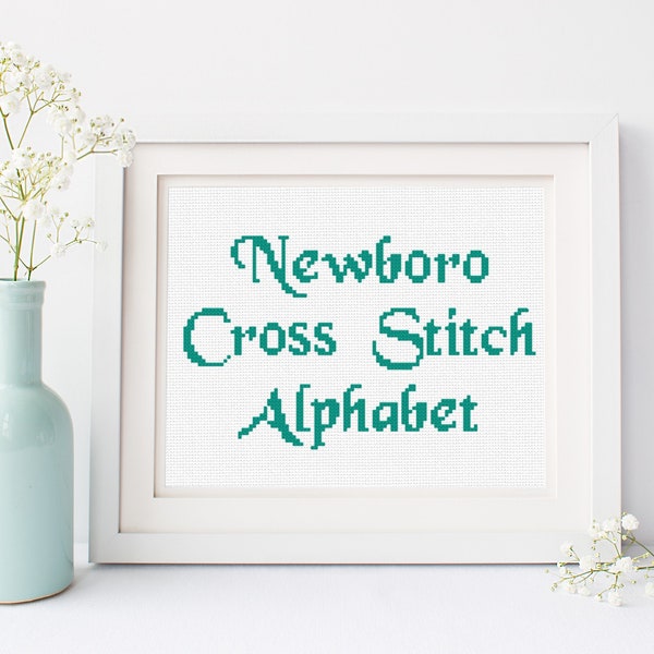 Cross Stitch Alphabet Pattern - Newboro Font | Counted Cross Stitch Letters Sampler | Easy Cross Stitch Chart | PDF Digital Pattern
