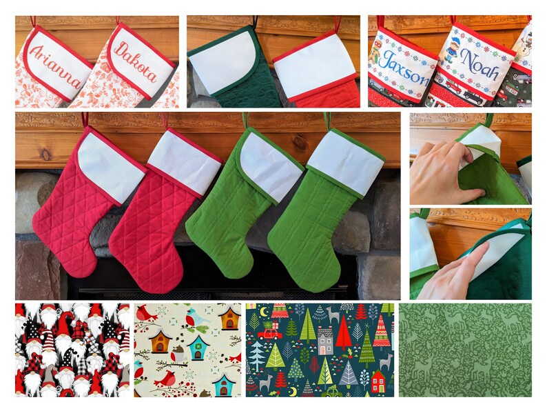 Christmas Stocking With Blank Crossstitch Cuff You Pick Etsy