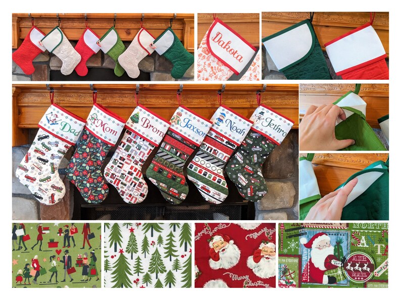 Christmas Stocking With Blank Crossstitch Cuff You Pick Etsy