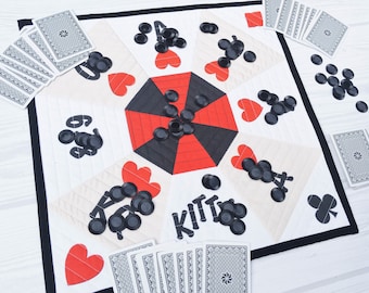 Travel Size Rummy Royal Game Mat | Quilted | Fabric Board Game