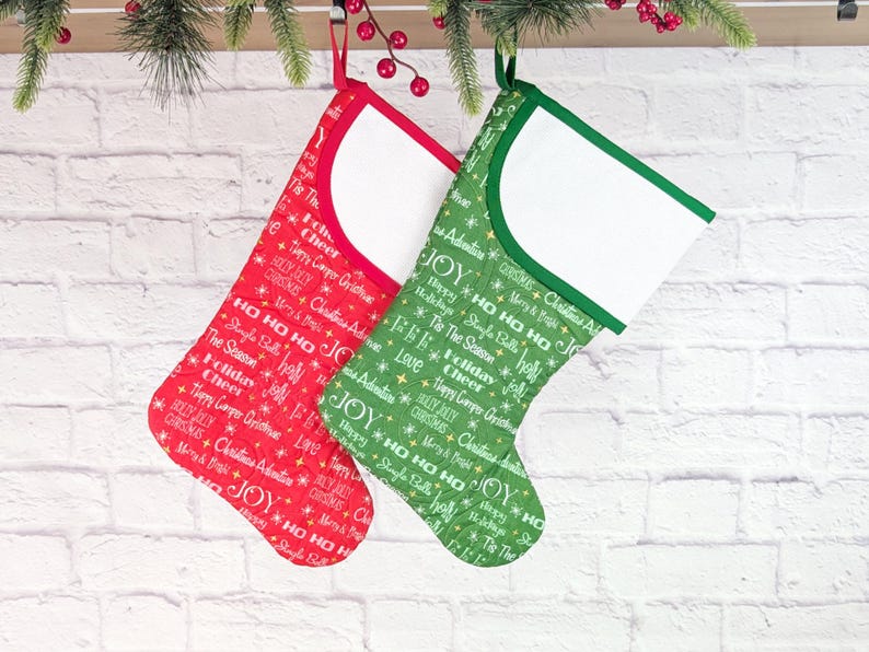 Cross Stitch-able Christmas Stocking With Blank Aida Cuff - Red Holiday ...