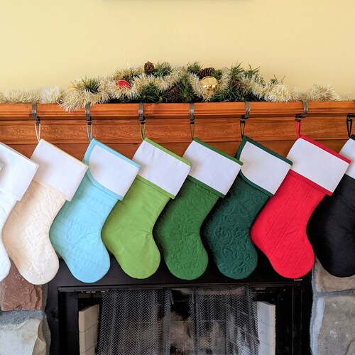 Custom Christmas Stocking With Crossstitchable Cuff Etsy