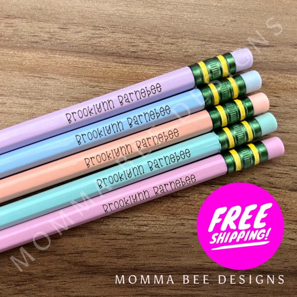 Personalized Engraved #2 pencils, Pastel Pencils, Ticonderoga Pencils
