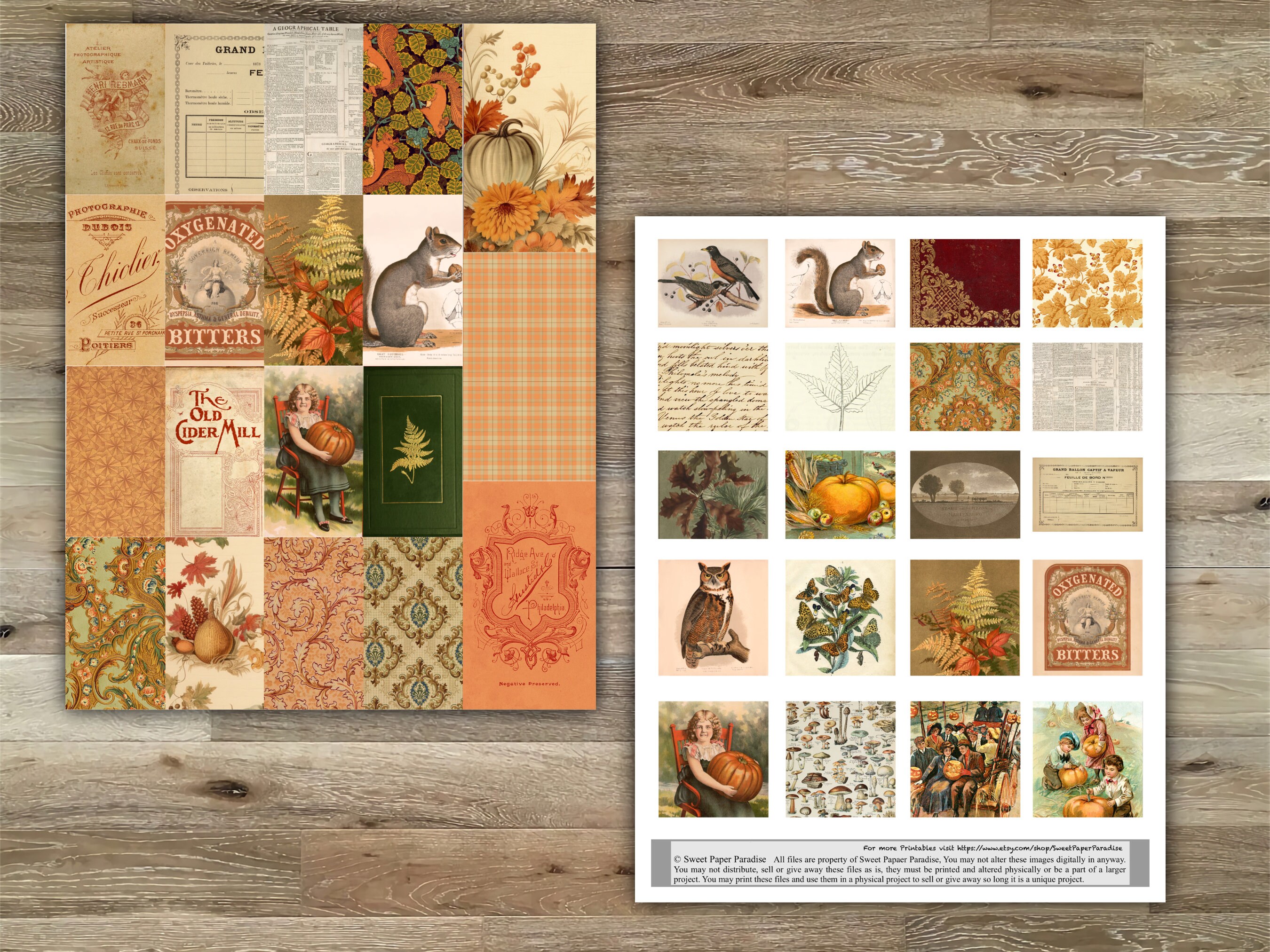 Fall Clusters Kit, DIY Printable Junk Journal Clusters Kit, Fall Themed, Falll Snippets, DIY ...