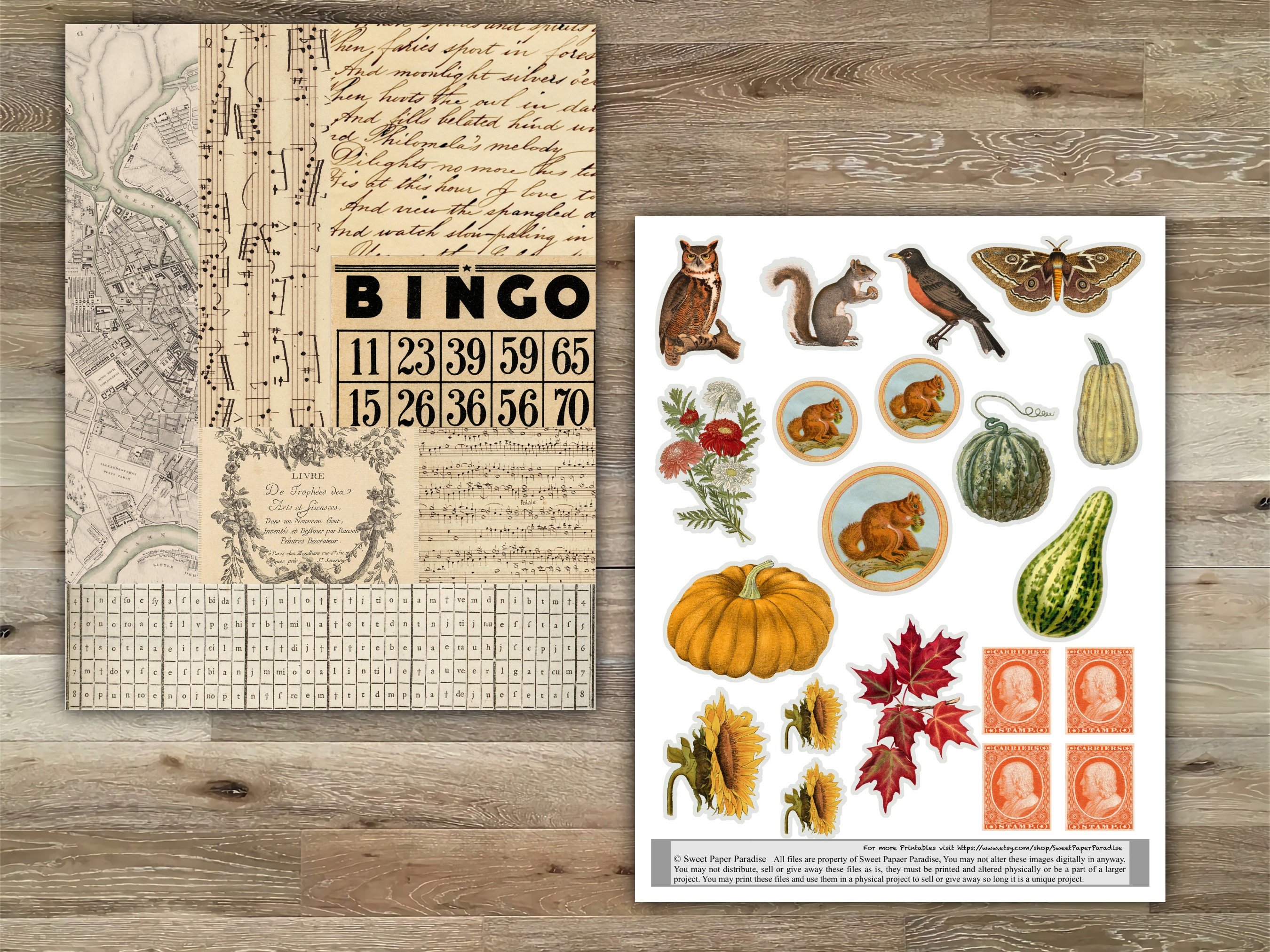 Fall Clusters Kit, DIY Printable Junk Journal Clusters Kit, Fall Themed, Falll Snippets, DIY ...