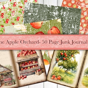 50 Seiten The Apple Orchard Junk Journal Kit, Herbst Journal, DIY Journal Kit, DIY Junk Journal, Ephemera, Umschläge, Double Journal Seiten