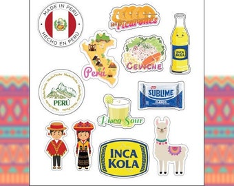 Peru Sticker Pack 2023 | Waterproof Vinyl Sticker | Letter Page | 12 Pack