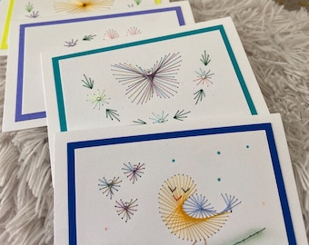 Pack of 6 | Beautiful Embroidery Greeting Cards