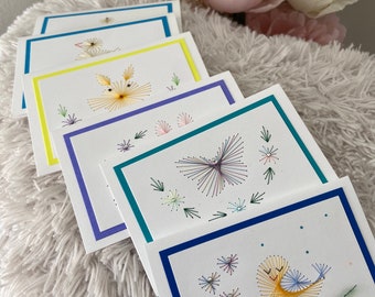 Pack of 12 | Beautiful Embroidery Greeting Cards
