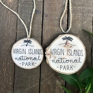 Virgin Islands National Park Christmas Ornament - 2025 Vacation Memory Gift - US Virgin Islands - Wooden Christmas Tree Ornament Charm Wood