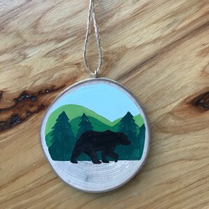 Bear Christmas Ornament 3" | Black Bear Christmas Tree Ornament | Bear Silhouette Ornament | Woodland Christmas Ornament | Bear Ornament