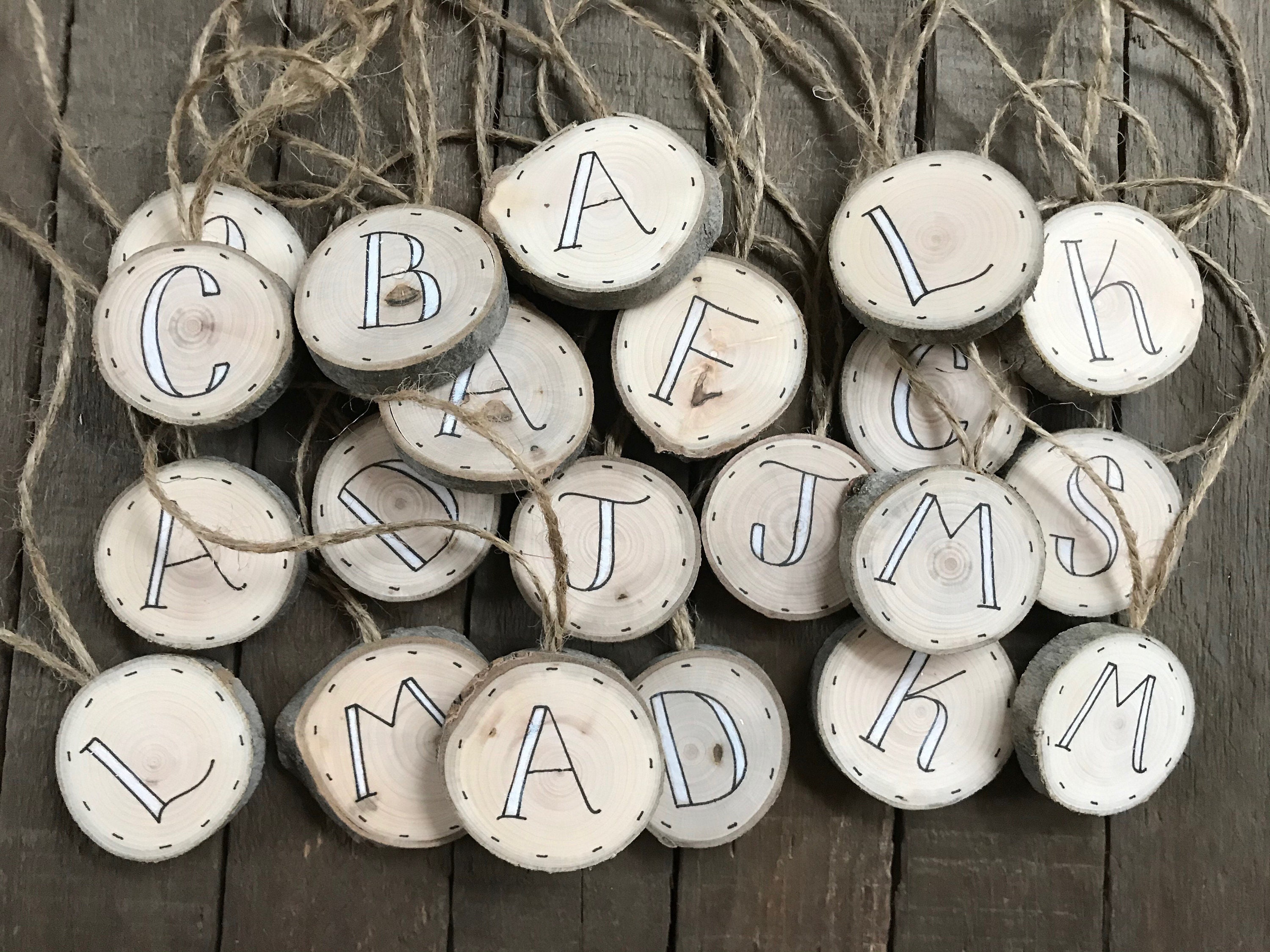 Custom Letter Christmas Ornaments TINY 1.25 Etsy
