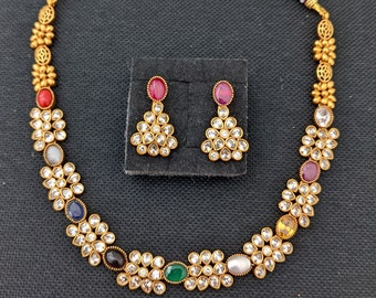 Navaratna Necklace - Etsy