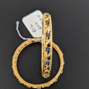 Blue CZ Bangles / Indian Bangles / 2x4 2x6 2x8 Sizes / One gram gold plated Bangle / Indian Wedding / Bangles Women /Party wear Bracelet