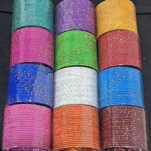 2x10 Metal Bangles / Matte finish / 2 dozen Bangles / Gold glitter Indian Wedding Bangles / Colorful Thin Metal Bangles / Return Gifts