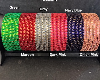CLEARANCE / Big Size Bangles / 2x10 / 2x12 / Colorful Thin Metal Bangles / Indian Wedding Bangle / Bangles for Women / Return Gifts