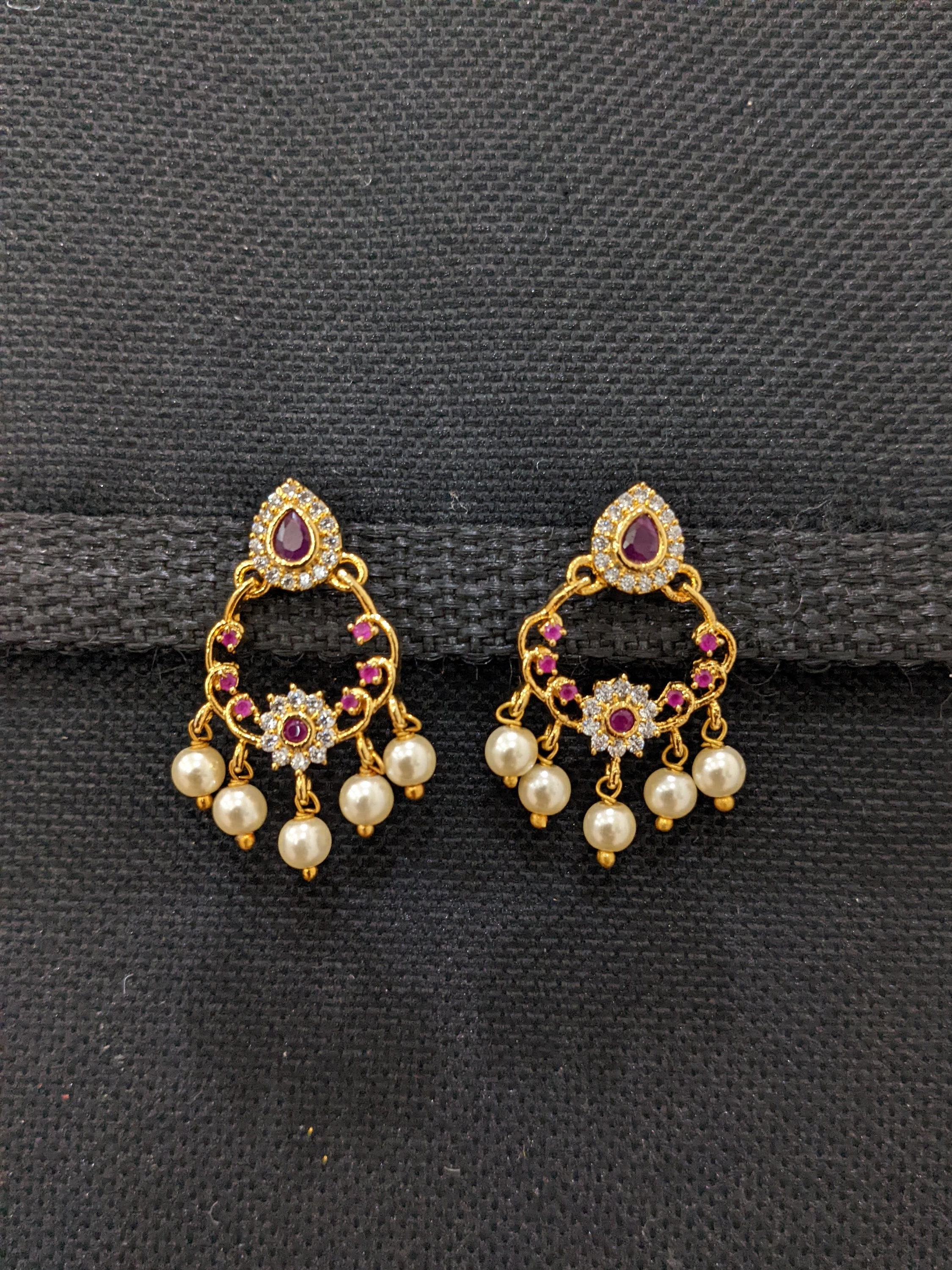 Chandbali earrings one gram on sale gold