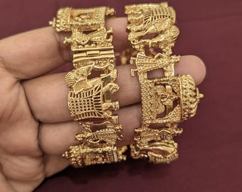 Bharat theme Grand Bangles / Indian Bangles / Traditional Jewelry / Broad Bangles / Openable Bangle Bracelet / Bridal Wear / 2x4 size