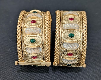 2x4 Size - Statement Openable Bangles / Rajwadi polish Bangles / Designer Bangle Bracelet / Indian Wedding / Grand Bridal Bangles