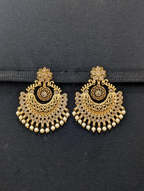 Chandbali Earrings Gold Designs | 3d-mon.com