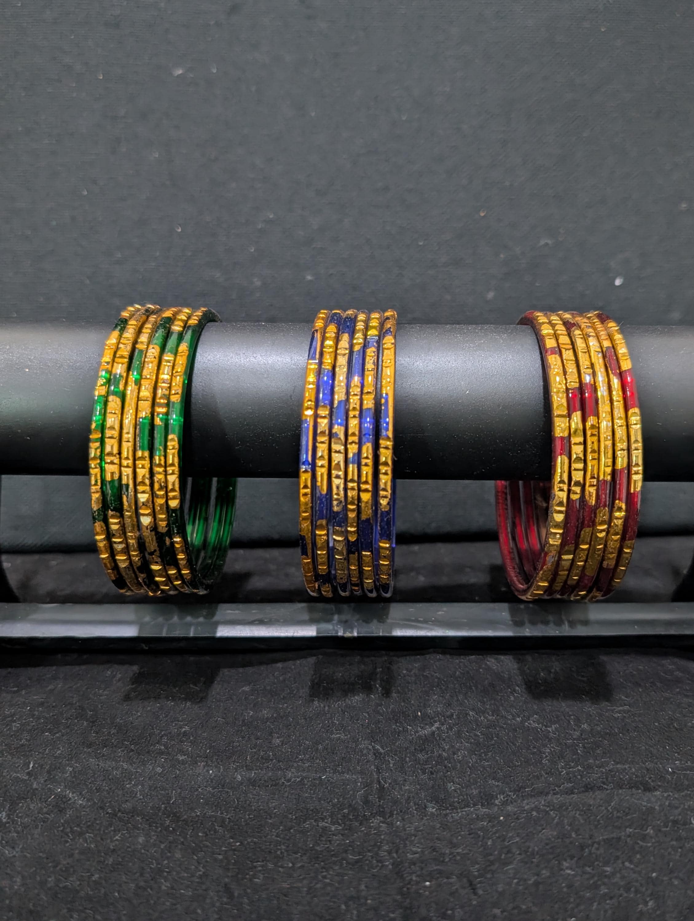 Big Size Glass Bangles / 2x10 2x12 Size / Traditional Gold Line Glass ...