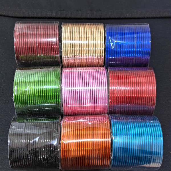 Shiny Plain Bangles / Colorful Thin Metal Bangles / 2 Dozen Indian Bangles / 24 Bangles set / 2x4 2x6 2x8 Bangles / Return Gifts Party Favor