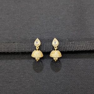D7 - Small Jhumka / Kids Jhumki / CZ Jhumka / One gram gold plated Jhumka Earrings / Indian Earrings / Jumki / Lightweight Small Earrings