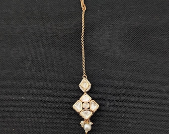 Diamond design Maang Tikka / Kundan Tikka / Pale rose gold Tikka / Indian Tikka / Traditional Tika / Nethi Chutti / Papidi Billa