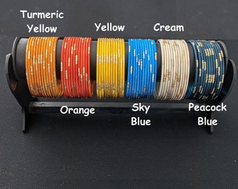 New colors  / Gold glitter line Indian Bridal Bangles / 1 dozen Bangles / 2x4 2x6 2x8 Colorful Thin Metal Bangles / Wedding Return Gifts