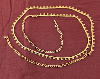 Gold plated Polki stone Hip Belt / Simple Circle Hip Chain / Waist Belt / Belly Chain / Indian Jewelry / Casual Hip chain belt / Thin Belt