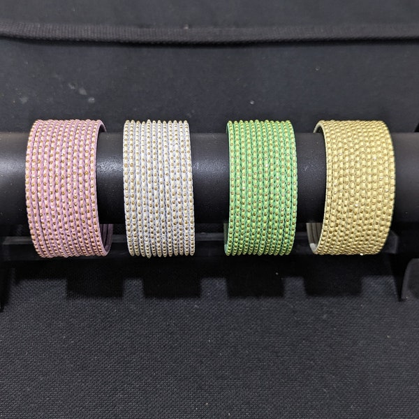 Pastel colors Bangles / Glitter dot Indian Bangles / Colorful Thin Metal Dozen Bangles / Indian Wedding Jewelry Bangle / Bangle Bracelet