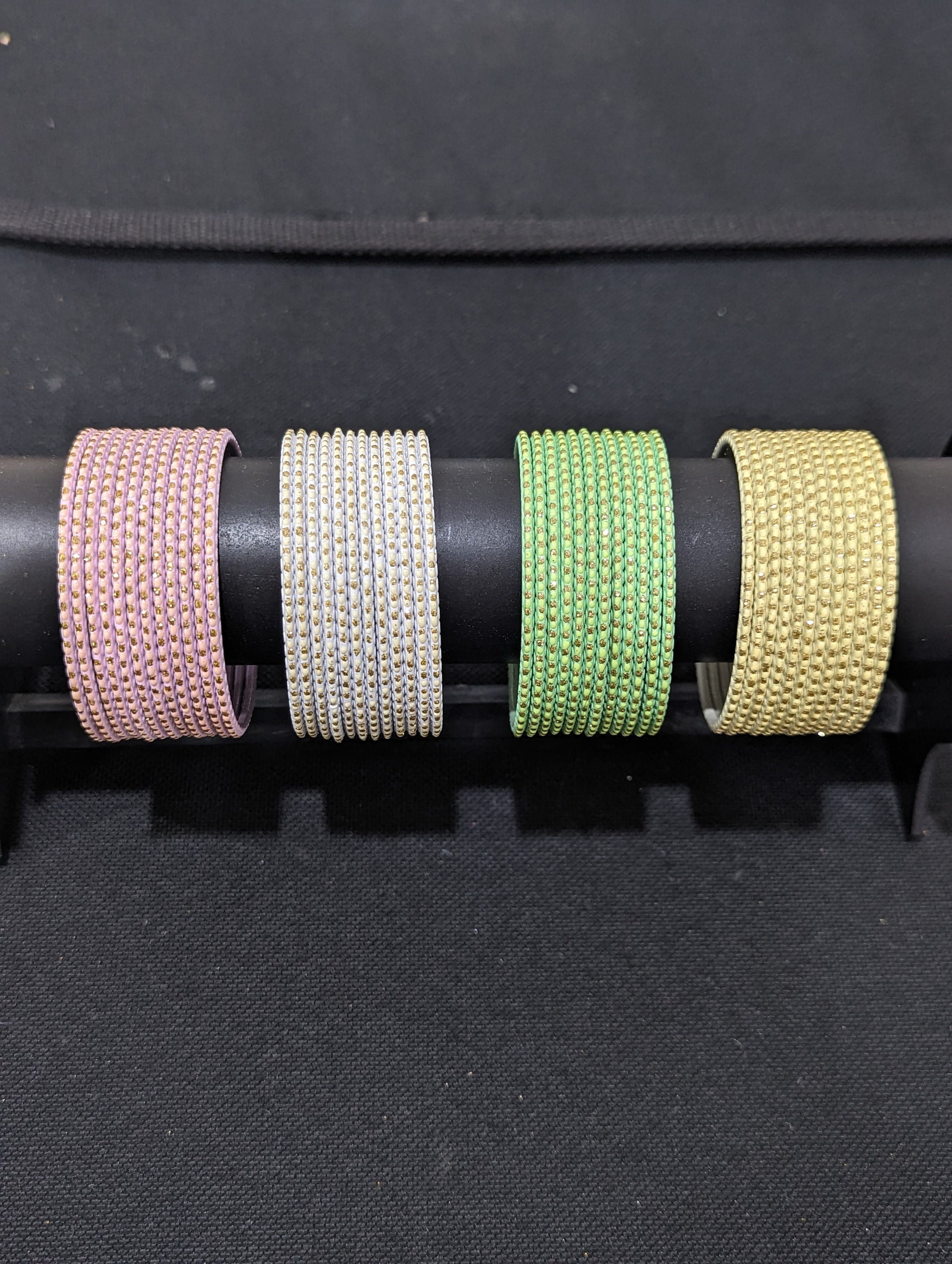 Pastel colors Bangles / Glitter dot Indian Bangles / Colorful Thin Metal Dozen Bangles / Indian Wedding Jewelry Bangle / Bangle Bracelet