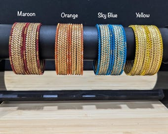 CLEARANCE SALE - Thin Delicate metal Bangles / Colorful Bangles / Indian Bangles / Women Bangles / Bangle Bracelet / 1 Dozen Bangles