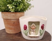 Vintage Dutch Girl Ceramic Planter