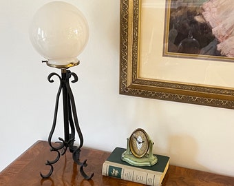 Vintage Iron Scroll Globe Lamp