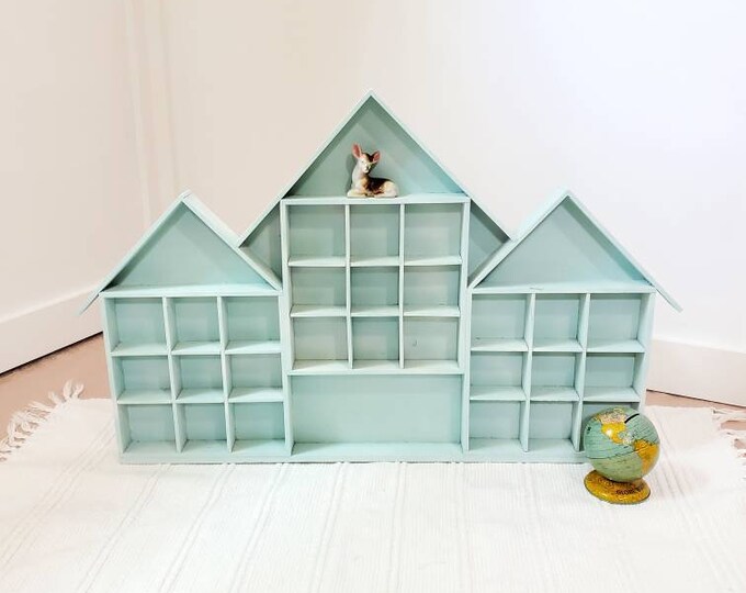 Large Wood House Shelf for Miniature Etsy
