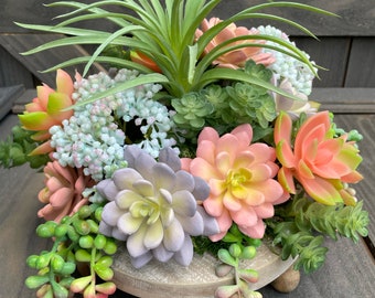 Succulent Centerpiece, Mother's Day Gift, Gift for Her, Succulent Arrangement for table, Succulents, Succulent Arrangement, Wedding