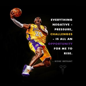 Kobe Bryant Black Mamba Inspirational Motivational Quote Poster