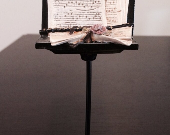 Vintage Sheet Music Stand Flute Business Card Holder Etsy