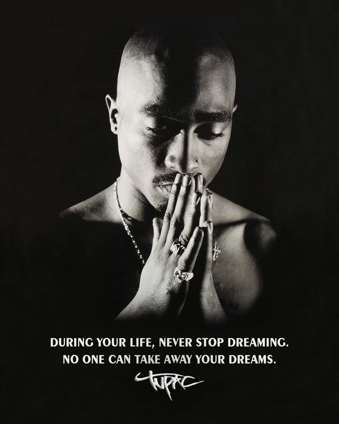 Tupac Inspirational Life Dreams Quote Poster | Etsy